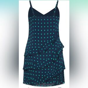 City Chic 4X Blue with Green Polka Dots Dress